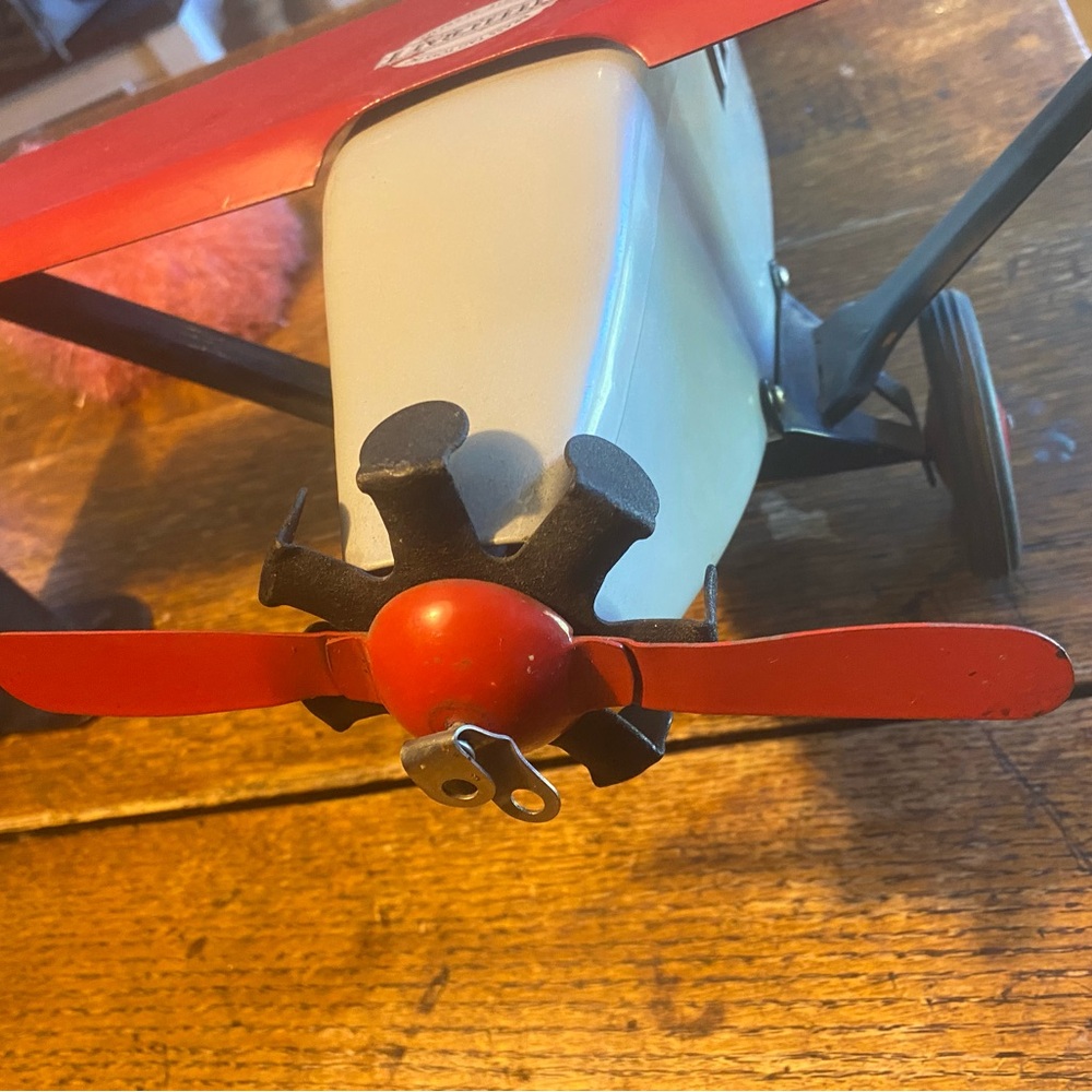 Red and Black Toy Airplane Steelcraft US Mail plane